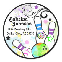 Hip and Colorful Bowling Address Label stickers