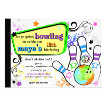 Hip and Colorful Bowling Invitation