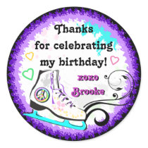 Hip and Colorful Ice Skate Gift Label stickers