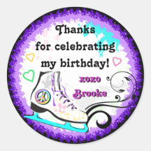 Hip and Colorful Ice Skate Gift Label Sticker