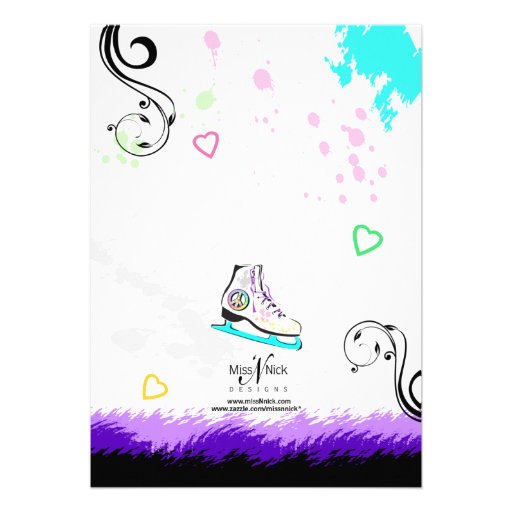 Hip and Colorful Ice Skate Invitation