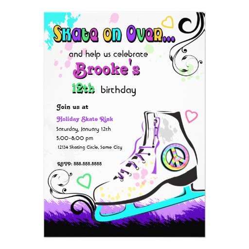 Hip and Colorful Ice Skate Invitation