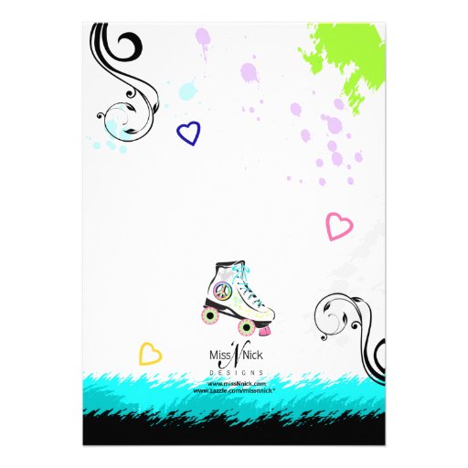 Hip and Colorful Roller Skate Invitation