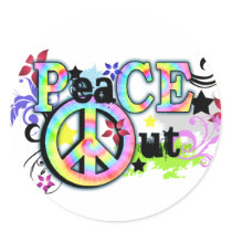 Hip and Groovy PeaCE OUT stickers