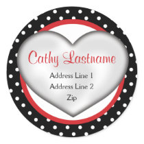 Hip and Retro Heart Address Label stickers