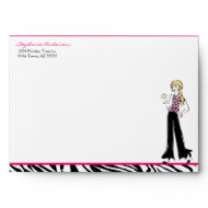 Hip and Sexy Animal Print Envelope in Pink & Black envelope