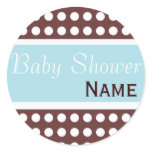 Hip Blue and Brown Baby Shower Sticker