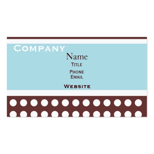 Hip Blue and Brown Retro Business Card (front side)