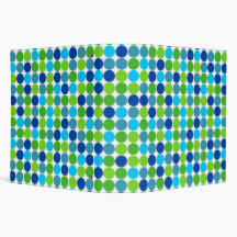 Hip Blue and Green Polka Dot 2 Inch Binder