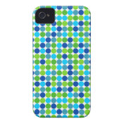 Hip Blue Green Polka Dot Pattern iPhone 4 Case