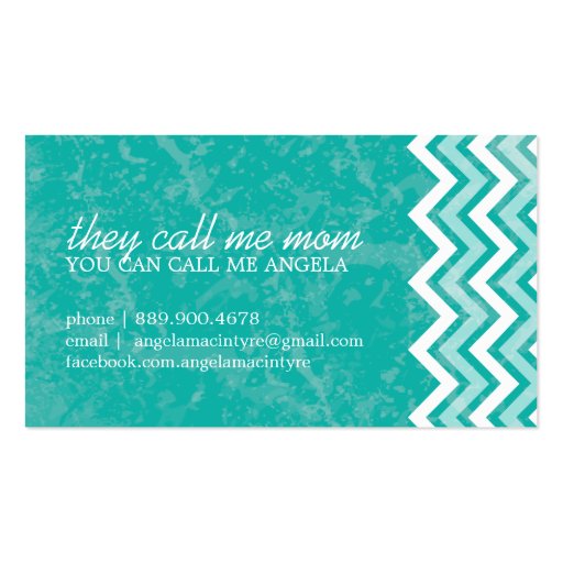 Hip Chevron Mommy Cards Business Card (front side)