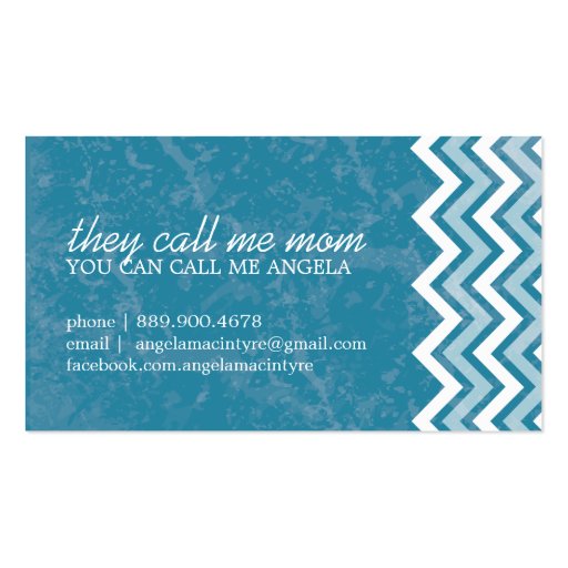 Hip Chevron Mommy Cards Business Card Template (front side)