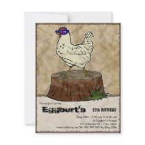 Hip Chicken, 4.25"x5.5" invitation