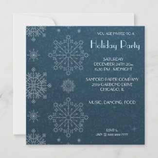 Hip Christmas Holiday Party Snowflake Invitations invitation