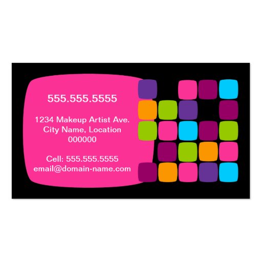 Hip Colorful and Bold Business Cards (back side)