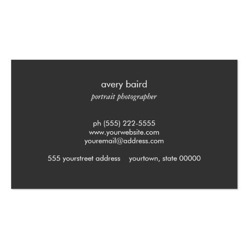 Hip Cool and Edgy, Simple Black and White Monogram Business Card Templates (back side)