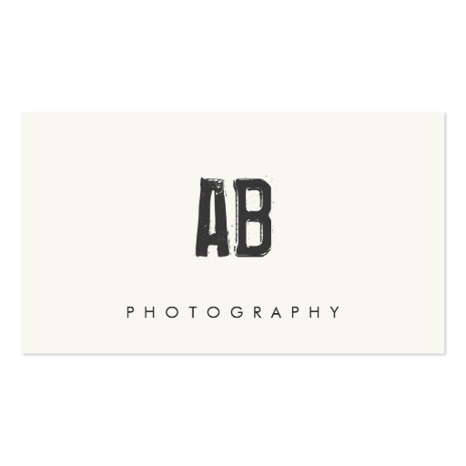 Hip Cool and Edgy, Simple Black and White Monogram Business Card Templates (front side)