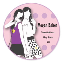 Hip Girls Singing Address Label stickers by MissNNick Hip Girls Singing Address Label stickers