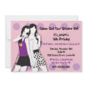 Hip Girls Singing in Pink and Purple invitations