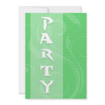 Hip Grunge Green Birthday Party Invitation