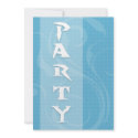 Hip Grunge Lite Blue Birthday Party Invitation