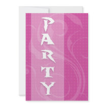 Hip Grunge Pink Birthday Party Invitation