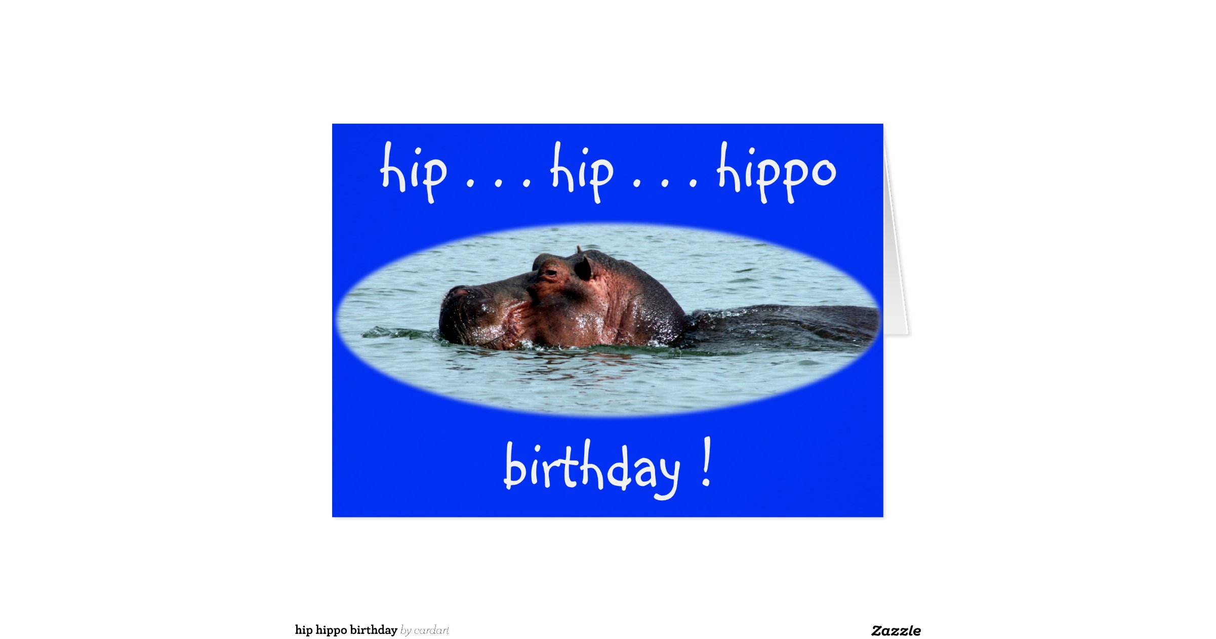 hip hippo birthday greeting card Zazzle