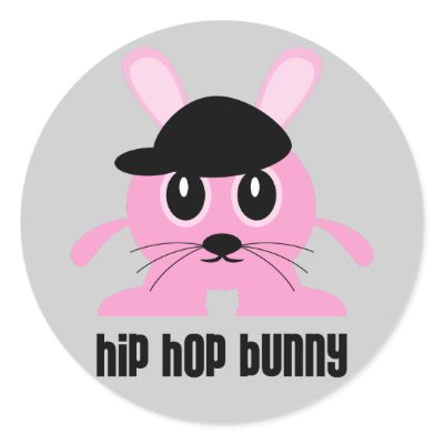 Hip Hop Bunny Stickers by teeboutique