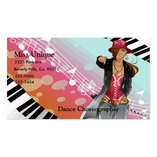 Hip Hop Chick Set Business Card Template (front side)