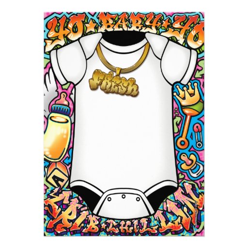 Hip Hop Graffiti Baby Shower Invitations 5" X 7" Invitation Card | Zazzle