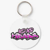 Hip Hop Heads (pink) keychains by thamagikal1 Hip Hop Heads (pink) keychains