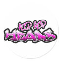 Hip Hop Heads (pink) stickers