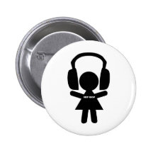 Hip Hop Music, Headphones, Hip-Hop Love Pinback Buttons