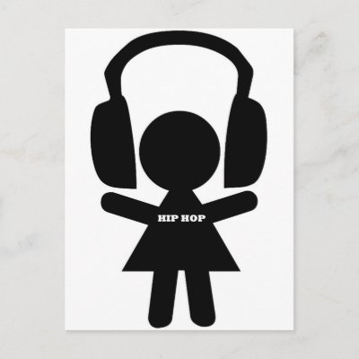 Hip Hop Music, Headphones, Hip-Hop Love Postcards by prideindesign