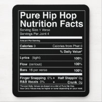 Hip Hop Nutrition Facts Mouse Pad