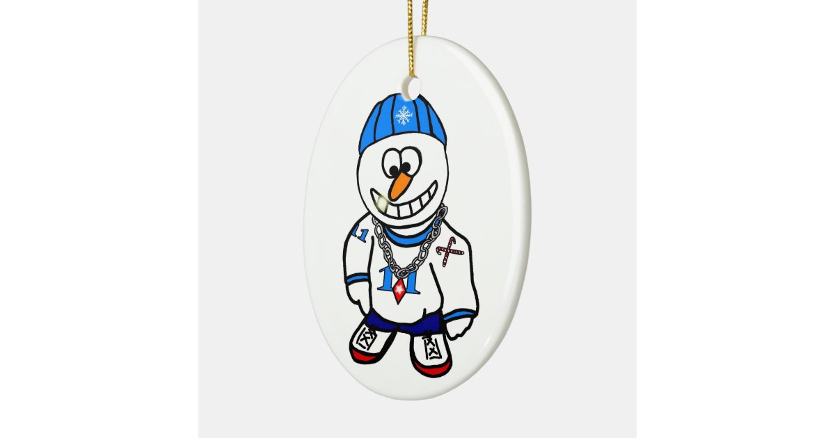 Hip Hop Rapper Christmas Snowman Ornament Zazzle