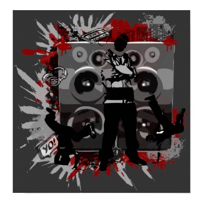Hip Hop Speakers Print by RockHouseCo