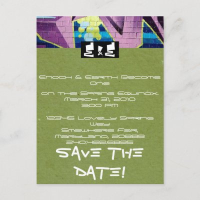 HipHop Wedding Invitation Post Cards by artfromtheheartinc
