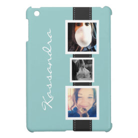 Hip Instagram Photo Collage 3 Photos and Name iPad Mini Covers