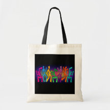 Hip Joyful Modern Dancers Dancing Tote Bags
