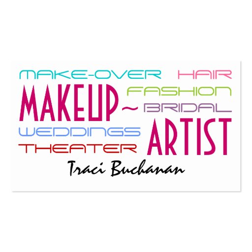Hip Makeup Artist Business Cards (front side)