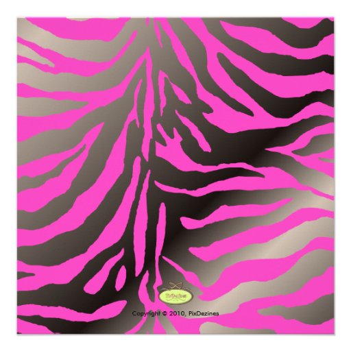 Hip mama, hot pink zebra baby shower personalized invites
