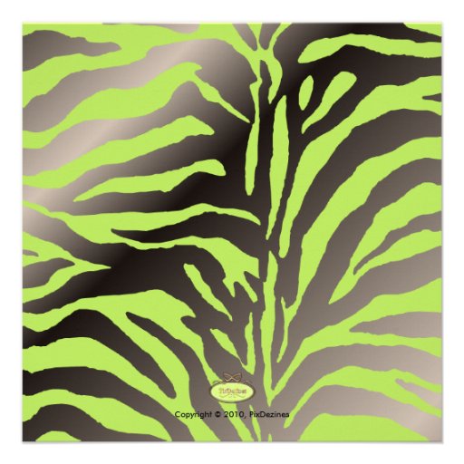 Hip mama, lime green zebra baby shower invite