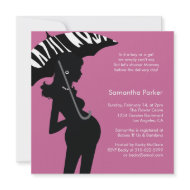 Hip Mom Umbrella Baby Shower Invitation Card zazzle_invitation