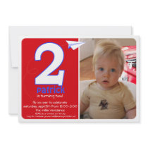 Hip Paper Airplane Two Year Photo Invite 3