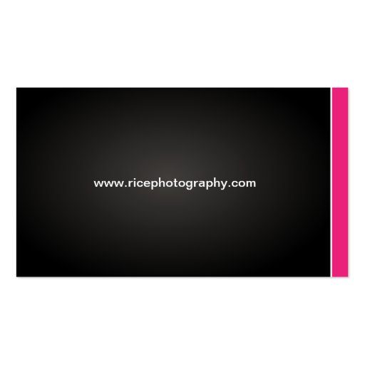 Hip PInk and Black Photographer Business Cards (back side)