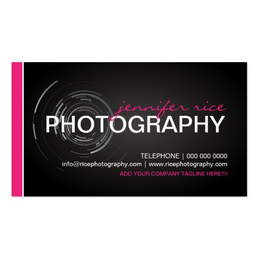 Hip PInk and Black Photographer Business Cards