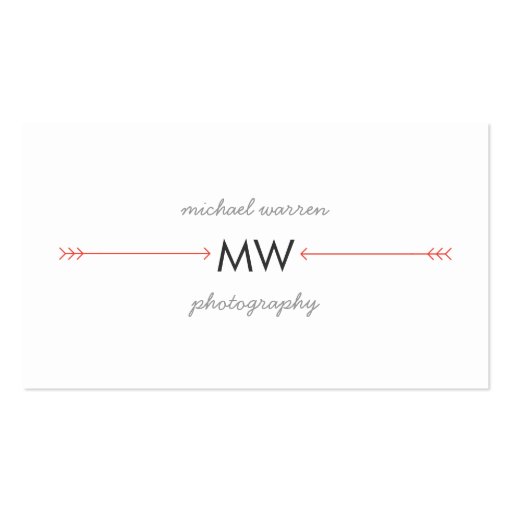 Hip Red Arrows Monogram Logo Business Card Template (front side)