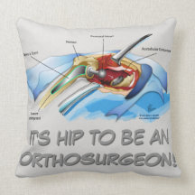 Hip Replacement Infographic pillow (grey text)
