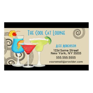 Hip Retro Swirl Cocktail Business Card profilecard